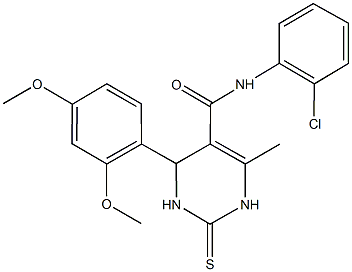 N-(2-chlorophenyl)-4-(2,4-dimethoxyphenyl)-6-methyl-2-thioxo-1,2,3,4-tetrahydro-5-pyrimidinecarboxamide Struktur