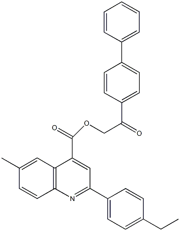 2-[1,1'-biphenyl]-4-yl-2-oxoethyl 2-(4-ethylphenyl)-6-methyl-4-quinolinecarboxylate Struktur