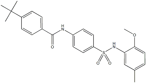 4-tert-butyl-N-{4-[(2-methoxy-5-methylanilino)sulfonyl]phenyl}benzamide Struktur