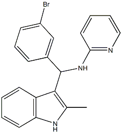 N-[(3-bromophenyl)(2-methyl-1H-indol-3-yl)methyl]-N-(2-pyridinyl)amine Struktur