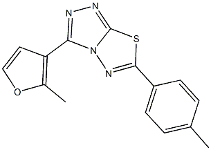 3-(2-methyl-3-furyl)-6-(4-methylphenyl)[1,2,4]triazolo[3,4-b][1,3,4]thiadiazole Struktur