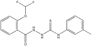 2-[2-(difluoromethoxy)benzoyl]-N-(3-methylphenyl)hydrazinecarbothioamide Struktur