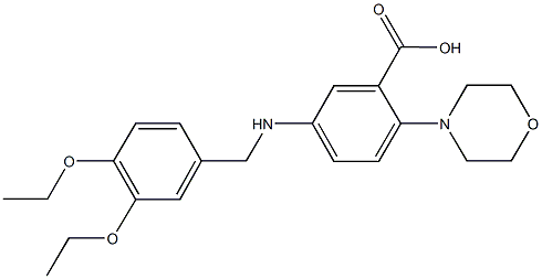 5-[(3,4-diethoxybenzyl)amino]-2-(4-morpholinyl)benzoic acid Struktur