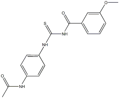 N-[4-({[(3-methoxybenzoyl)amino]carbothioyl}amino)phenyl]acetamide Struktur