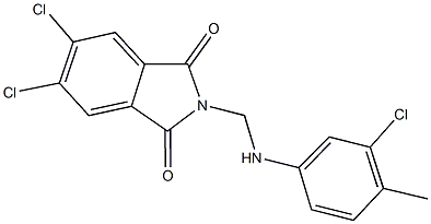 5,6-dichloro-2-[(3-chloro-4-methylanilino)methyl]-1H-isoindole-1,3(2H)-dione Struktur