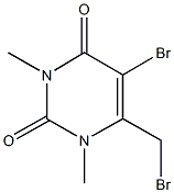 5-bromo-6-(bromomethyl)-1,3-dimethyl-2,4(1H,3H)-pyrimidinedione Struktur