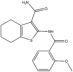 2-[(2-methoxybenzoyl)amino]-4,5,6,7-tetrahydro-1-benzothiophene-3-carboxamide Struktur