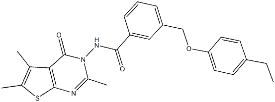 3-[(4-ethylphenoxy)methyl]-N-(2,5,6-trimethyl-4-oxothieno[2,3-d]pyrimidin-3(4H)-yl)benzamide Struktur