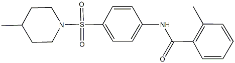 2-methyl-N-{4-[(4-methylpiperidin-1-yl)sulfonyl]phenyl}benzamide Struktur