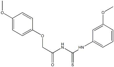 N-[(4-methoxyphenoxy)acetyl]-N'-(3-methoxyphenyl)thiourea Struktur