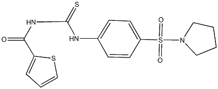 N-[4-(pyrrolidin-1-ylsulfonyl)phenyl]-N'-(thien-2-ylcarbonyl)thiourea Struktur