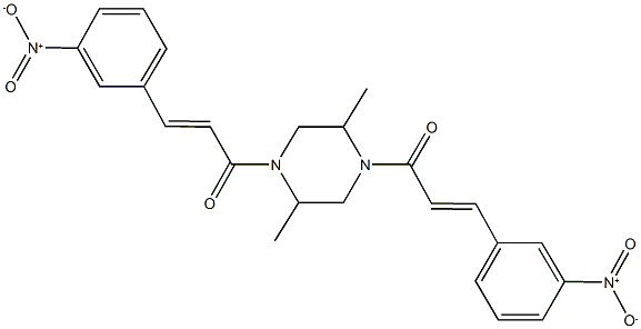 1,4-bis(3-{3-nitrophenyl}acryloyl)-2,5-dimethylpiperazine Struktur