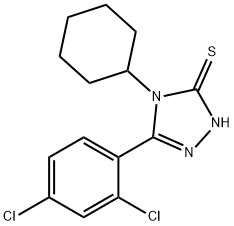 4-cyclohexyl-5-(2,4-dichlorophenyl)-2,4-dihydro-3H-1,2,4-triazole-3-thione Struktur