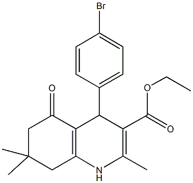 ethyl 4-(4-bromophenyl)-2,7,7-trimethyl-5-oxo-1,4,5,6,7,8-hexahydro-3-quinolinecarboxylate Struktur