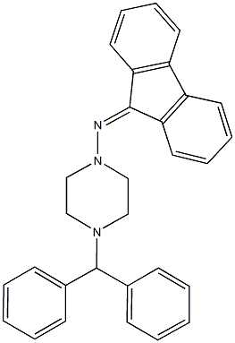 4-benzhydryl-N-(9H-fluoren-9-ylidene)-1-piperazinamine Struktur