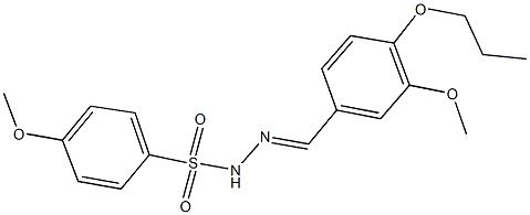 4-methoxy-N'-(3-methoxy-4-propoxybenzylidene)benzenesulfonohydrazide Struktur