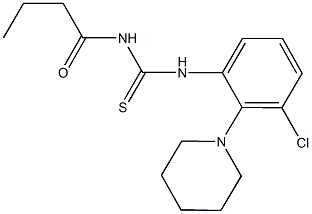 N-butyryl-N'-[3-chloro-2-(1-piperidinyl)phenyl]thiourea Struktur