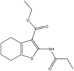 ethyl 2-(propionylamino)-4,5,6,7-tetrahydro-1-benzothiophene-3-carboxylate Struktur