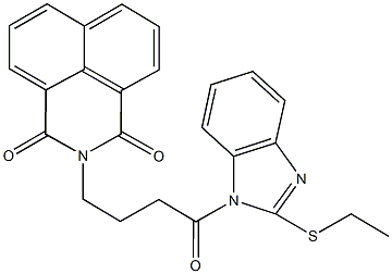 2-{4-[2-(ethylsulfanyl)-1H-benzimidazol-1-yl]-4-oxobutyl}-1H-benzo[de]isoquinoline-1,3(2H)-dione Struktur