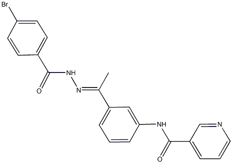 N-{3-[N-(4-bromobenzoyl)ethanehydrazonoyl]phenyl}nicotinamide Struktur