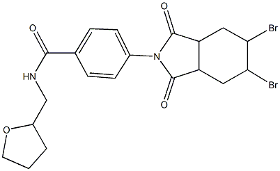 4-(5,6-dibromo-1,3-dioxooctahydro-2H-isoindol-2-yl)-N-(tetrahydro-2-furanylmethyl)benzamide Struktur