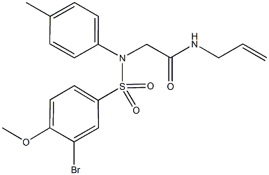 N-allyl-2-{[(3-bromo-4-methoxyphenyl)sulfonyl]-4-methylanilino}acetamide Struktur