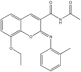 N-acetyl-8-ethoxy-2-[(2-methylphenyl)imino]-2H-chromene-3-carboxamide Struktur