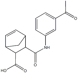 3-[(3-acetylanilino)carbonyl]bicyclo[2.2.1]hept-5-ene-2-carboxylic acid Struktur