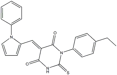 1-(4-ethylphenyl)-5-[(1-phenyl-1H-pyrrol-2-yl)methylene]-2-thioxodihydro-4,6(1H,5H)-pyrimidinedione Struktur