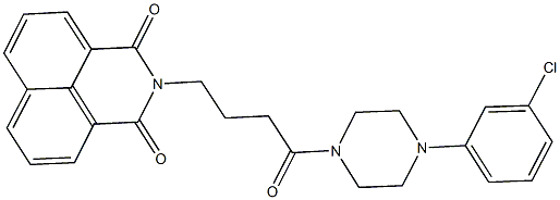 2-{4-[4-(3-chlorophenyl)-1-piperazinyl]-4-oxobutyl}-1H-benzo[de]isoquinoline-1,3(2H)-dione Struktur