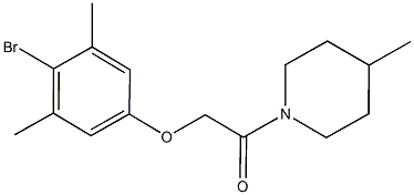 4-bromo-3,5-dimethylphenyl 2-(4-methyl-1-piperidinyl)-2-oxoethyl ether Struktur