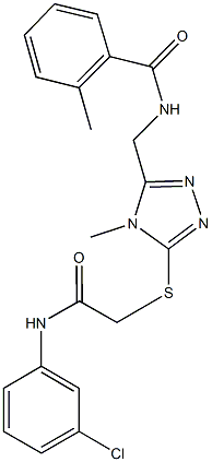 N-[(5-{[2-(3-chloroanilino)-2-oxoethyl]thio}-4-methyl-4H-1,2,4-triazol-3-yl)methyl]-2-methylbenzamide Struktur