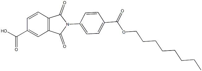 2-{4-[(octyloxy)carbonyl]phenyl}-1,3-dioxo-5-isoindolinecarboxylic acid Struktur