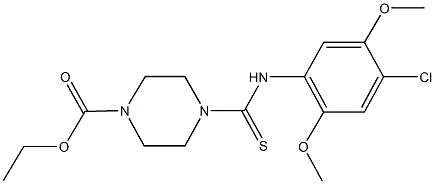 ethyl 4-[(4-chloro-2,5-dimethoxyanilino)carbothioyl]-1-piperazinecarboxylate Struktur