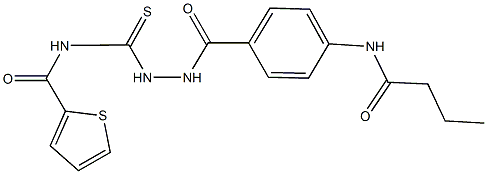 N-({2-[4-(butyrylamino)benzoyl]hydrazino}carbothioyl)thiophene-2-carboxamide Struktur