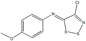 N-(4-chloro-5H-1,2,3-dithiazol-5-ylidene)-N-(4-methoxyphenyl)amine Struktur