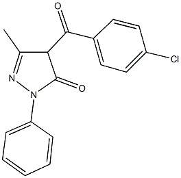 4-(4-chlorobenzoyl)-5-methyl-2-phenyl-2,4-dihydro-3H-pyrazol-3-one Struktur