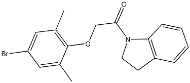 4-bromo-2,6-dimethylphenyl 2-(2,3-dihydro-1H-indol-1-yl)-2-oxoethyl ether Struktur