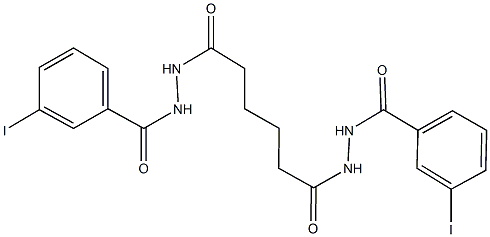 3-iodo-N'-{6-[2-(3-iodobenzoyl)hydrazino]-6-oxohexanoyl}benzohydrazide Struktur