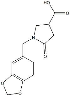 1-(1,3-benzodioxol-5-ylmethyl)-5-oxo-3-pyrrolidinecarboxylicacid Struktur