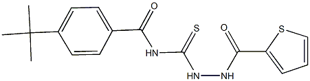 4-tert-butyl-N-{[2-(thien-2-ylcarbonyl)hydrazino]carbothioyl}benzamide Struktur