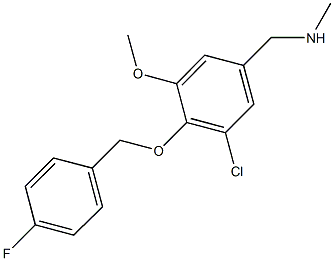 N-{3-chloro-4-[(4-fluorobenzyl)oxy]-5-methoxybenzyl}-N-methylamine Struktur