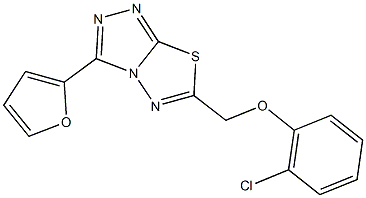 6-[(2-chlorophenoxy)methyl]-3-(2-furyl)[1,2,4]triazolo[3,4-b][1,3,4]thiadiazole Struktur