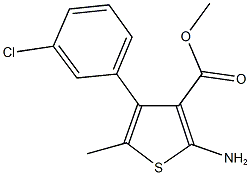 methyl 2-amino-4-(3-chlorophenyl)-5-methyl-3-thiophenecarboxylate Struktur