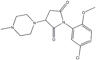 1-(5-chloro-2-methoxyphenyl)-3-(4-methyl-1-piperazinyl)-2,5-pyrrolidinedione Struktur