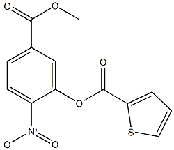 2-nitro-5-(methoxycarbonyl)phenyl 2-thiophenecarboxylate Struktur