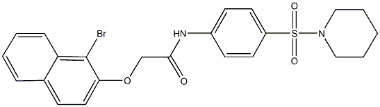 2-[(1-bromo-2-naphthyl)oxy]-N-[4-(1-piperidinylsulfonyl)phenyl]acetamide Struktur