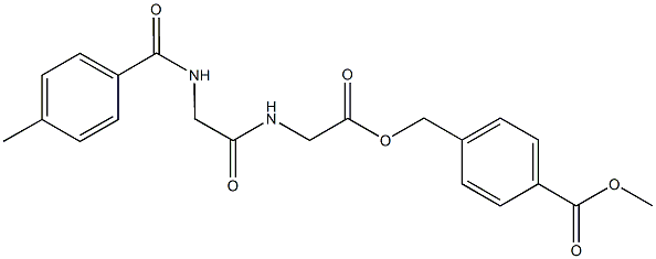 methyl4-({[({[(4-methylbenzoyl)amino]acetyl}amino)acetyl]oxy}methyl)benzoate Struktur