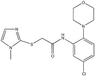 N-[5-chloro-2-(4-morpholinyl)phenyl]-2-[(1-methyl-1H-imidazol-2-yl)sulfanyl]acetamide Struktur