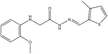 2-(2-methoxyanilino)-N'-[(3-methylthien-2-yl)methylene]acetohydrazide Struktur